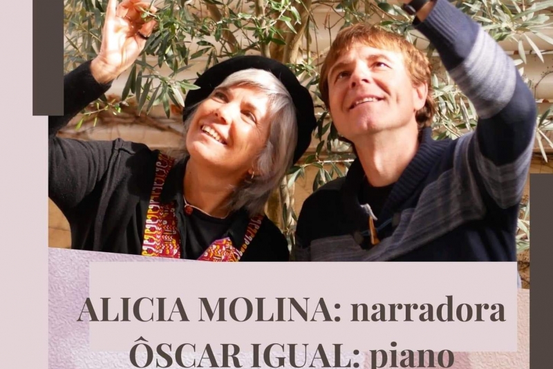 Alícia Molina (narradora) i Òscar Igual (pianista).