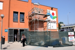 Obres de construcció del tercer ascensor a la Zona Esportiva Municipal Les Vernedes