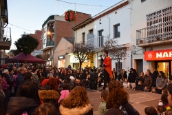 Moment de l'encesa simbòlica de l'enllumenat de Nadal.