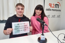 Albert Arcos i la seva tutoria, Meritxell Gràcia, en una entrevista a Ràdio Montornès.