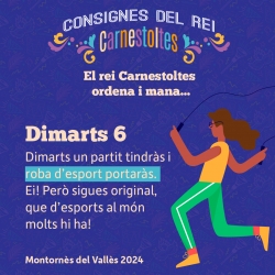 Consignes de Carnaval 2024 - Dimarts 6 de febrer.