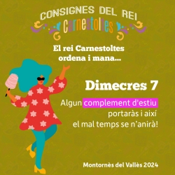 Consignes de Carnaval 2024 - Dimecres 7 de febrer.