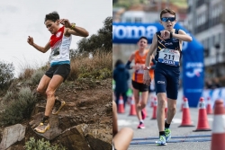 Eli Gordón (esquerra) i Lucas Petidier (dreta). Imatges: Gerard Campderros i Club Atletisme Montornès.