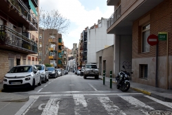 Vista del carrer de Joan XXIII, des del carrer de Blas Infante