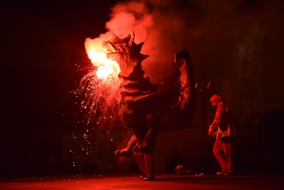 El Drac Ceballot al ball de figures de la Festa Major 2024.
