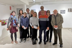 Part dels guanyadors i guanyadores del 9è ral·li fotogràfic amb la regidora de Cultura i Festes, Mercè Jiménez, i l'alcalde, José A. Montero.