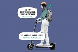 Imatge referida als VMP de la campanya de difusió de l'Ordenança de Mobilitat de Montornès.