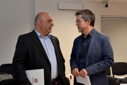 L'alcalde,José A. Montero, i el diputat de l’Àrea d’Educació de la Diputació de Barcelona, Joan Josep Galiano