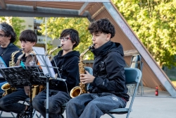 Integrants de la banda de l'Escola Municipal de Música.
