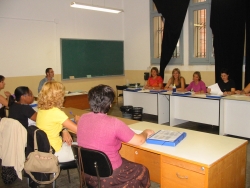 Aula de formació d'auxiliar de geriatria al centre Pintor Mir