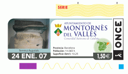 Esbós del cupó de la ONCE dedicat a Montornès del Vallès