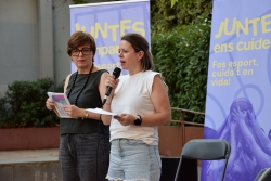 La regidora de Feminisme i Diversitats, Natalia Segura, presentant la campanya "Dones i esport".