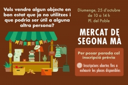 El 25 d'octubre, mercat de segona mà a la plaça del Poble.