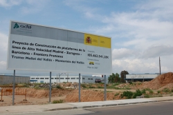 Obres del traçat del tren d'alta velocitat a Montornès Nord