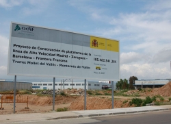 Obres del traçat del TAV al seu pas per Montornès