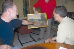 Un moment de l'acte de donació dels quadres