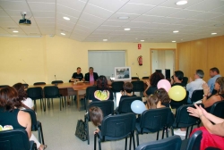 Recepció a l'alcalde de Muxía, a la Sala d'Actes de l'Ajuntament