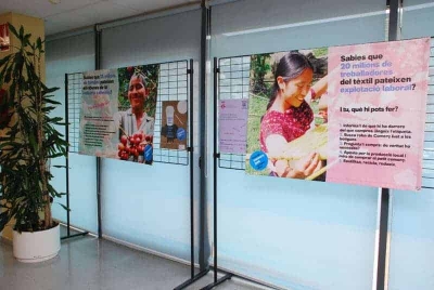 Plafons de la mostra sobre comerç just