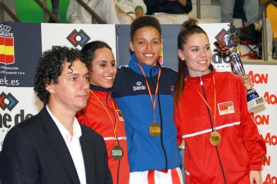 María López Pintado (dreta) bronze en Kumite Sub21 femení de -50 Kg. Foto: RFEK.