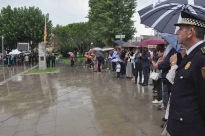 La pluja ha fet acte de presència durant bona part dels actes de la Diada
