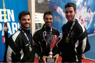 L’equip masculí de kata en l’Open Internacional de París (Foto: Club Karate Montornès)