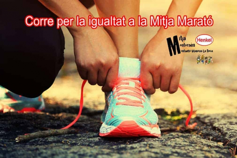 Cartell "Corre per la igualtat a la Mitja Marató" 2017
