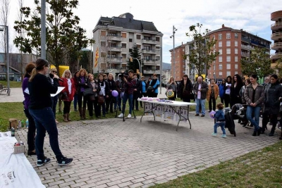 Durant l'aturada s'ha llegit un manifest reivindicatiu