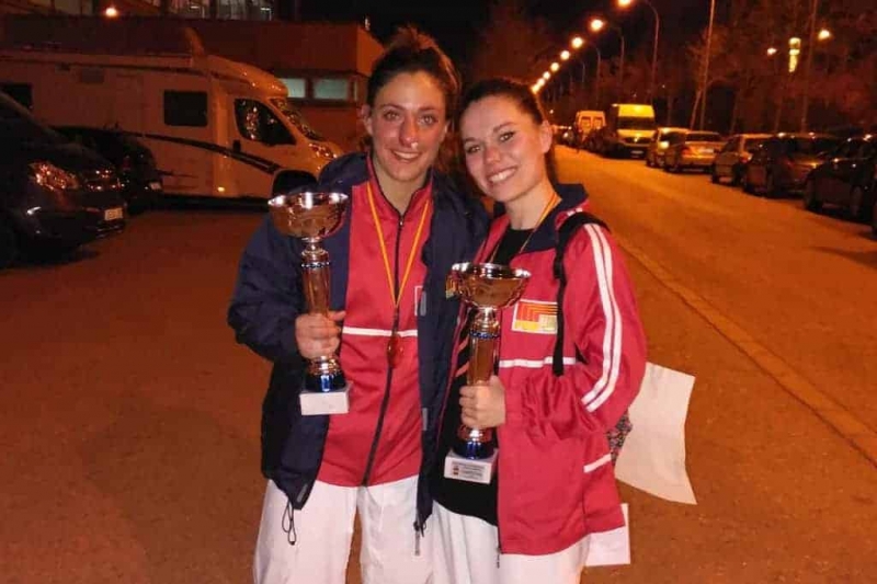 Maria López i Naiara Moreno al Campionat d'Espanya Sènior de Karate 2017