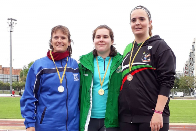 Podi de la prova de llançament de martell dels Campionats del Vallès (Foto: Club Atletisme Montornès)