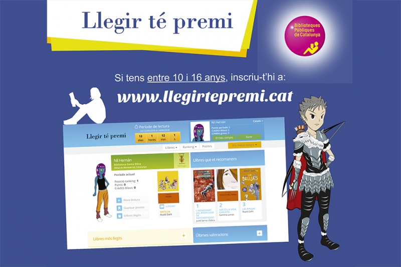 Cartell del concurs "Llegir té premi"