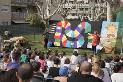 La Mercè Rubí la Mon Mas a la XII Marató de contes (Sant Jordi 2018)