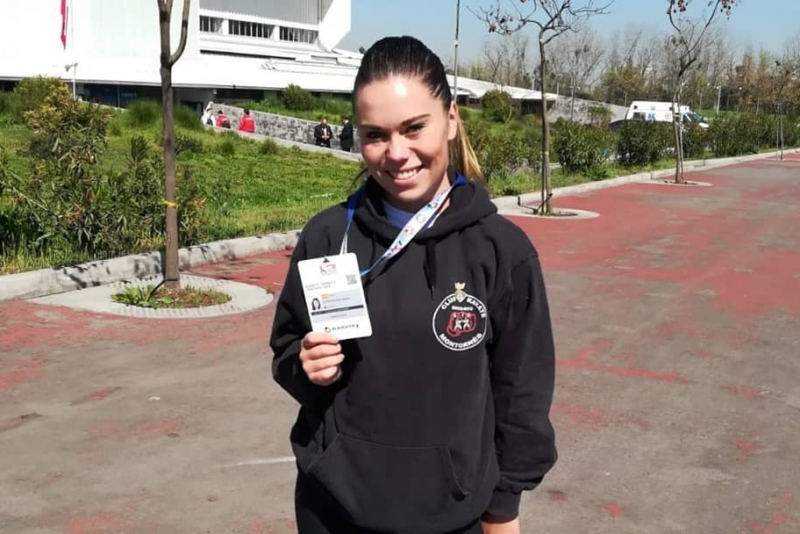 Maria López a les Series A de karate a Xile (Font: Club Karate Montornès)