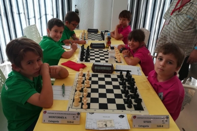L'equip sub8 dels Escacs Montornès al Campionat de Catalunya per equips (Font: Club d'Escacs Montornès)