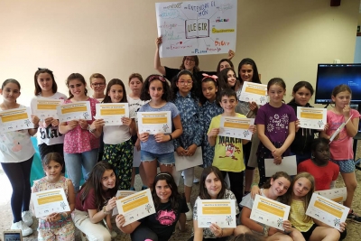 Participants en el Club de lectura infantil (Foto: Biblioteca de Montornès)