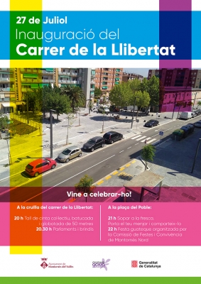 Cartell d'inauguració del carrer de la Llibertat