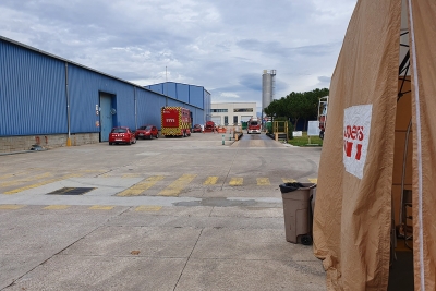 Imatge de la situació a la zona des del punt de coordinació dels Serveis d'Emergències (14 h)