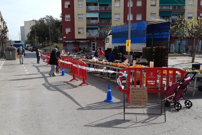 Mercat setmanal de Montornès Nord (Imatge del 21 de març de 2020)