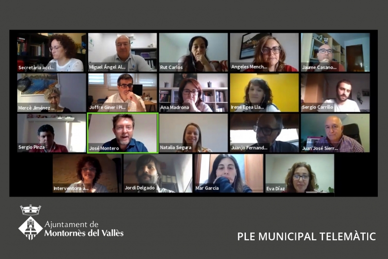 Ple telemàtic de l'Ajuntament de Montornès (Captura de la sessió del 7 de maig de 2020)