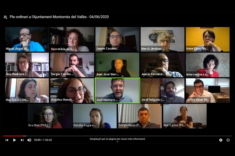 Un moment del Ple ordinari telemàtic del mes de juny