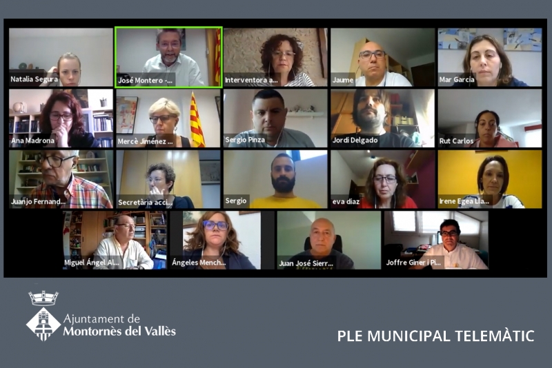 Un moment de la sessió telemàtica del Ple ordinari del mes de setembre