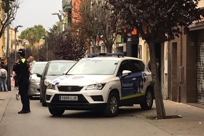La Policia Local actuant al carrer Major