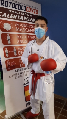 Sergio Hernández al campionat d’Espanya Cadet Junior Sub-21 (imatge: Club Karate Montornès)