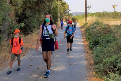 Primeres rutes de les colònies 2021 (Foto: Instagram Esplai Panda)