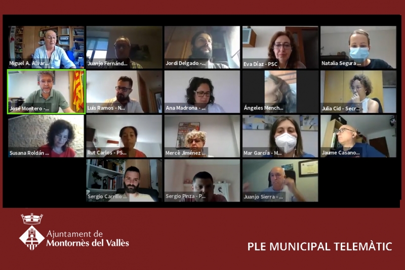 Un moment del Ple ordinari telemàtic del mes de juliol