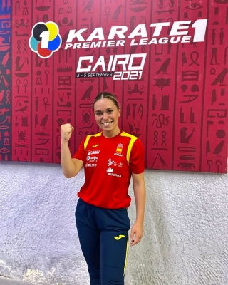 María López a la Premier League de El Caire (imatge: Club Karate Montornès)
