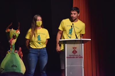 Jorge Martínez i María Molina, de la Penya Pere Anton, en un moment de l'acte.