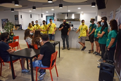 Un moment de l'acte de presentació de la cervesa de la Festa Major 2021.