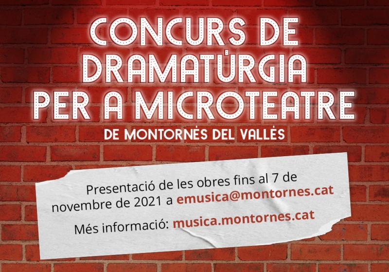 Destacat concurs de dramatúrgia per a microteatre (Escola Municipal de Música, Dansa i Aula de Teatre)