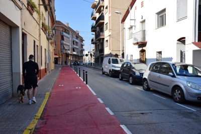 Tram del carrer de Sant Isidre afectat pel canvi del sentit de circulació.