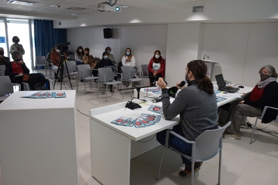 Un moment de la presentació del projecte Dimensió Sociolaboral.